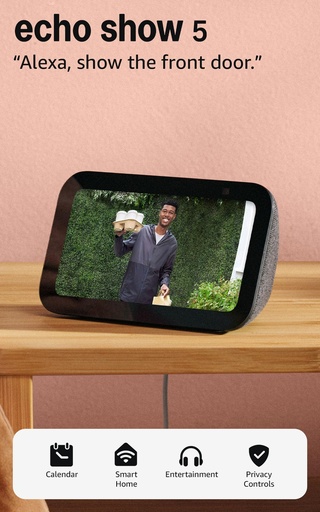 [ALEX-00012369] Amazon Echo Show, Pantalla inteligente con 2x bajo y sonido claro, Carbón